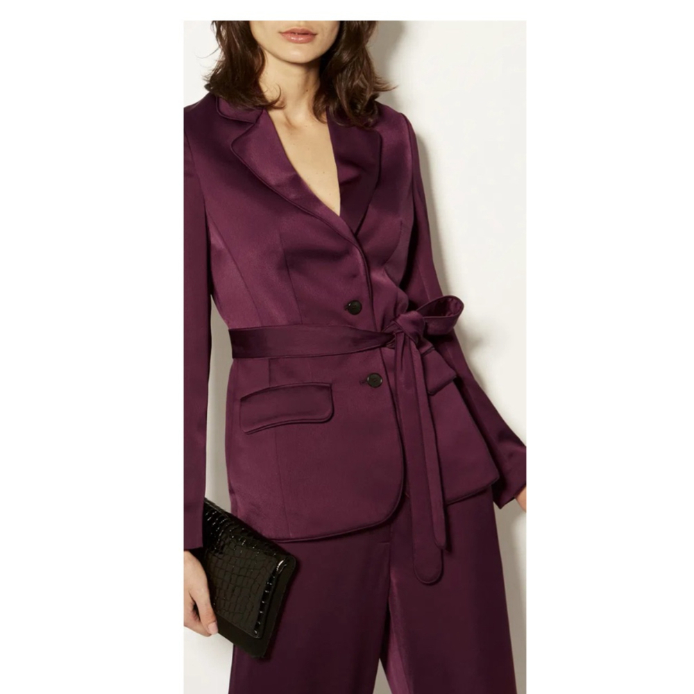 Women's Karen Millen PJ inspired Blazer Maroon Size US 14
